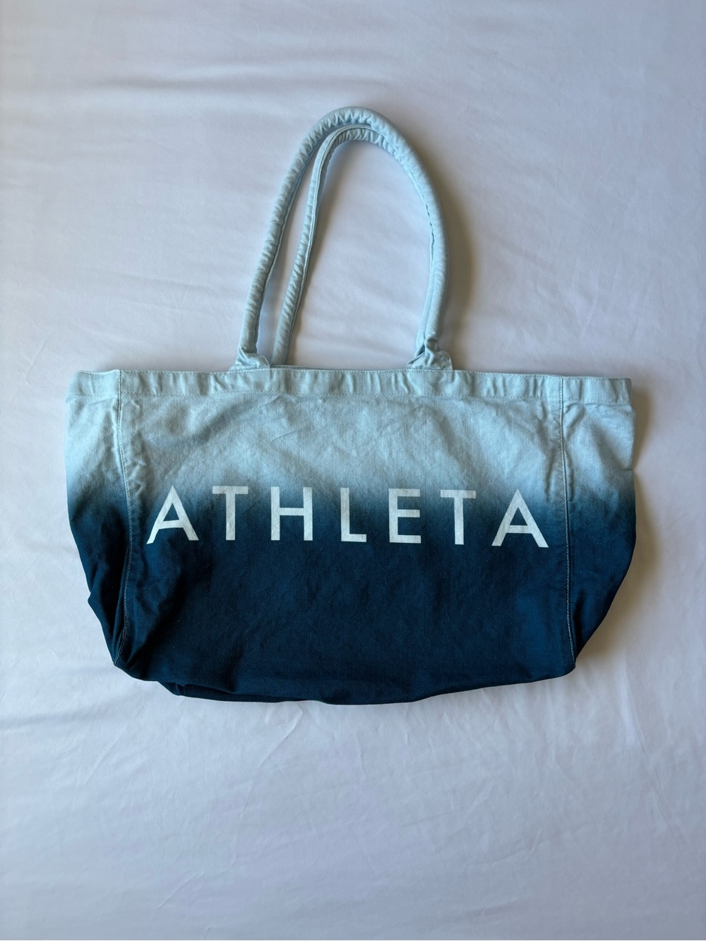 Athleta blue oversized ombre cotton tote bag